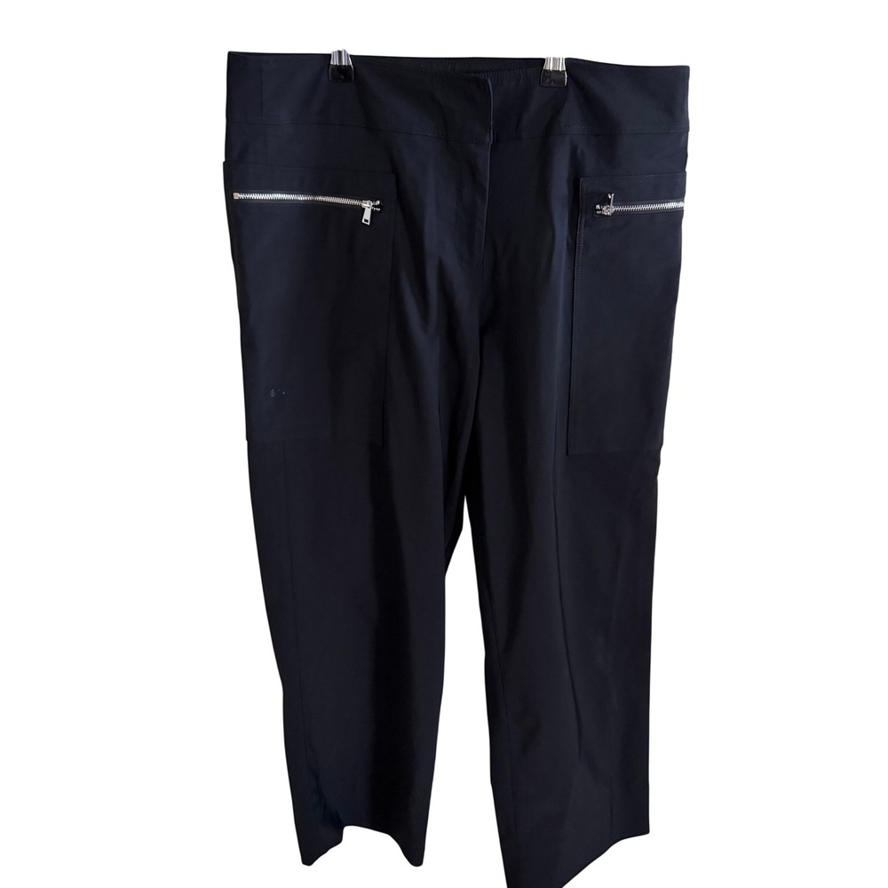 Elliott Lauren Black Technical‎ Cropped Utility Pants Zipper Pockets Size 10